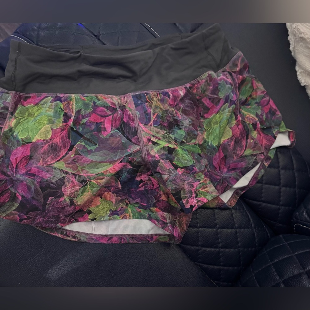 Lululemon Floral Patterned Athletic Shorts